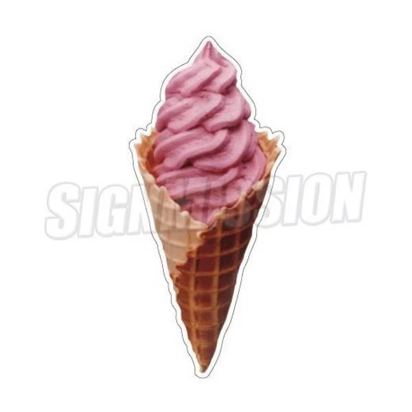 Safety Sign, 1.5 in Height, Vinyl, 36 in Length, Soft Ice Cream Waffle Cone, Signmission, Mfr#: D-DC-36-Soft Ice Cream Waffle Cone